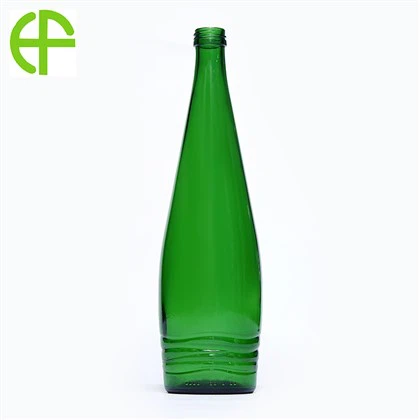 750ml Dark Green Sparkling Water Glass Bottle